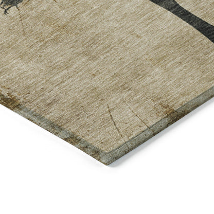 Galas Brown Washable Indoor-Outdoor Rug