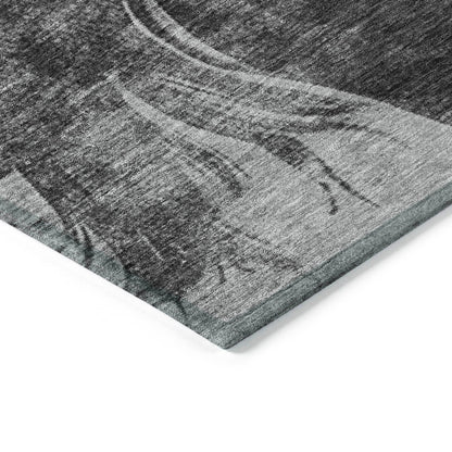 Galas Gray Washable Indoor-Outdoor Rug