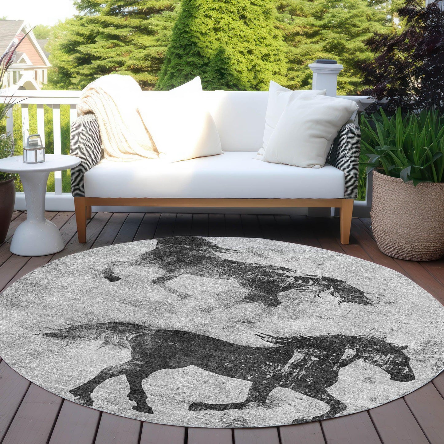 Galas Gray Washable Indoor-Outdoor Rug