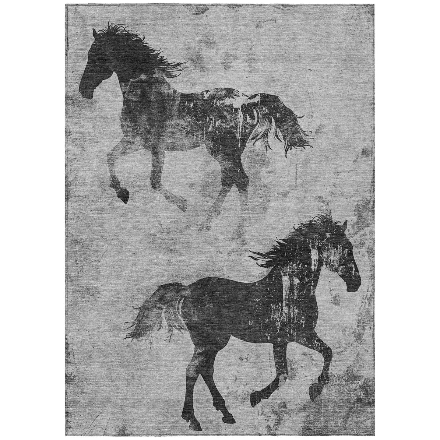 Galas Gray Washable Indoor-Outdoor Rug