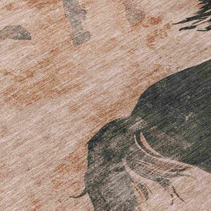 Galas Orange Washable Indoor-Outdoor Rug