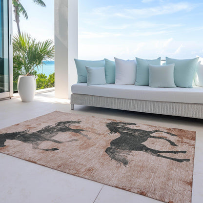 Galas Orange Washable Indoor-Outdoor Rug