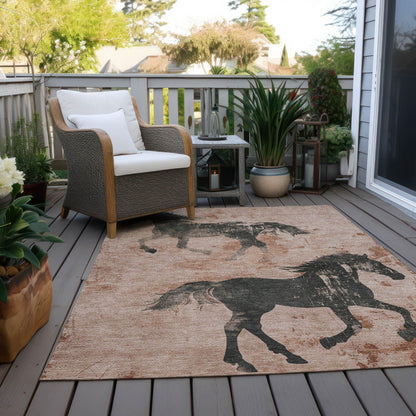 Galas Orange Washable Indoor-Outdoor Rug
