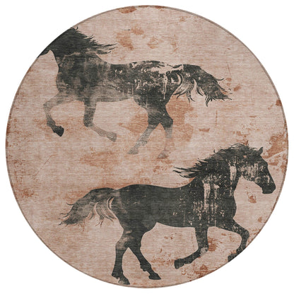 Galas Orange Washable Indoor-Outdoor Rug