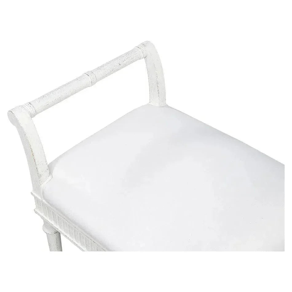 Gale Bungalow Acacia Wood White Bench - LOOMLAN - Bedroom Benches