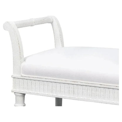 Gale Bungalow Acacia Wood White Bench - LOOMLAN - Bedroom Benches