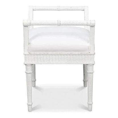 Gale Bungalow Acacia Wood White Bench - LOOMLAN - Bedroom Benches