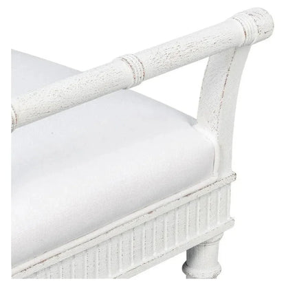 Gale Bungalow Acacia Wood White Bench - LOOMLAN - Bedroom Benches
