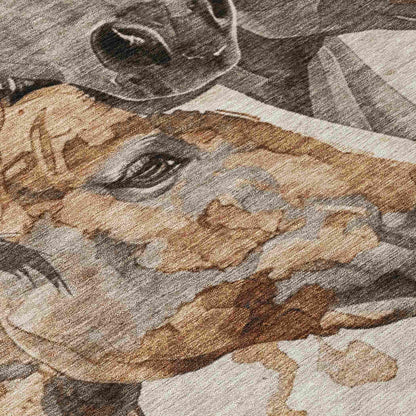 Galion Brown Washable Indoor-Outdoor Rug