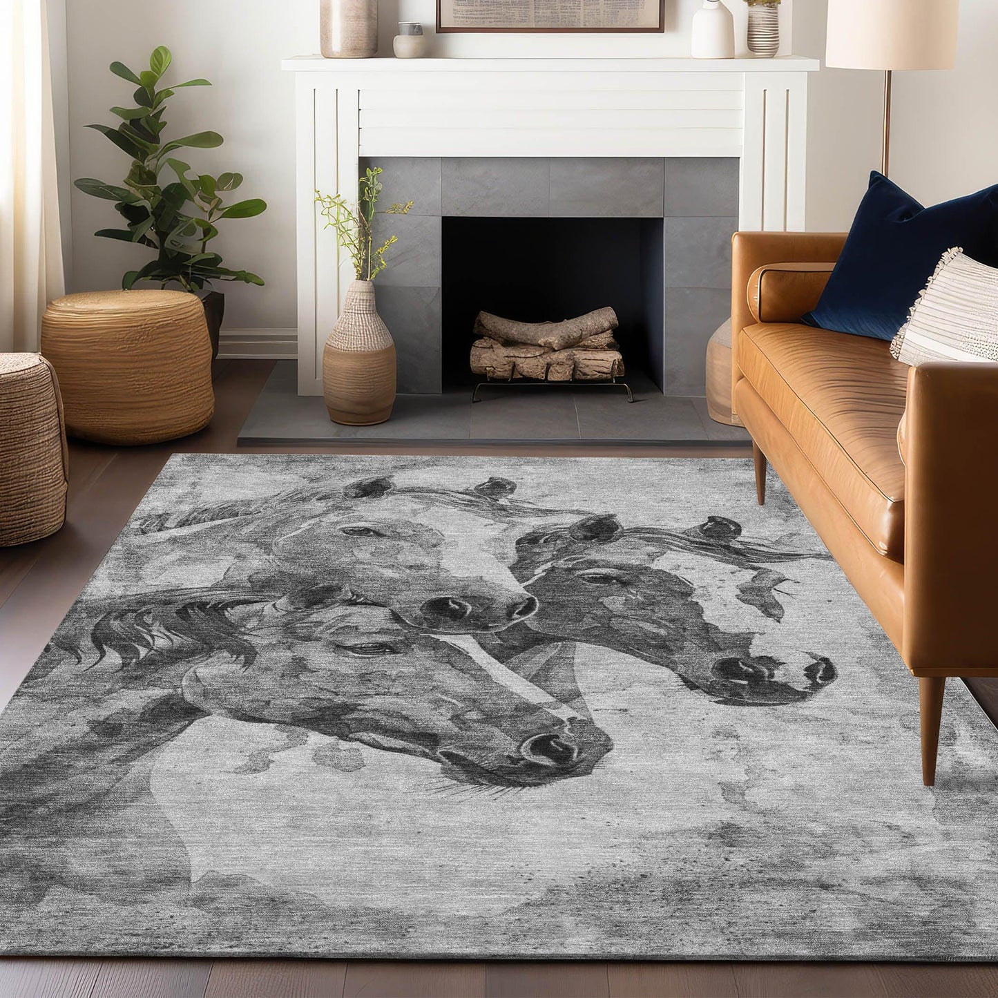 Galion Gray Washable Indoor-Outdoor Rug