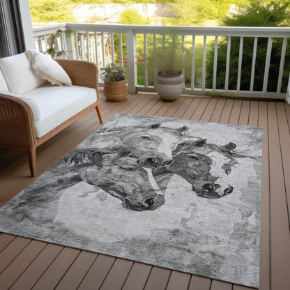 Galion Gray Washable Indoor-Outdoor Rug