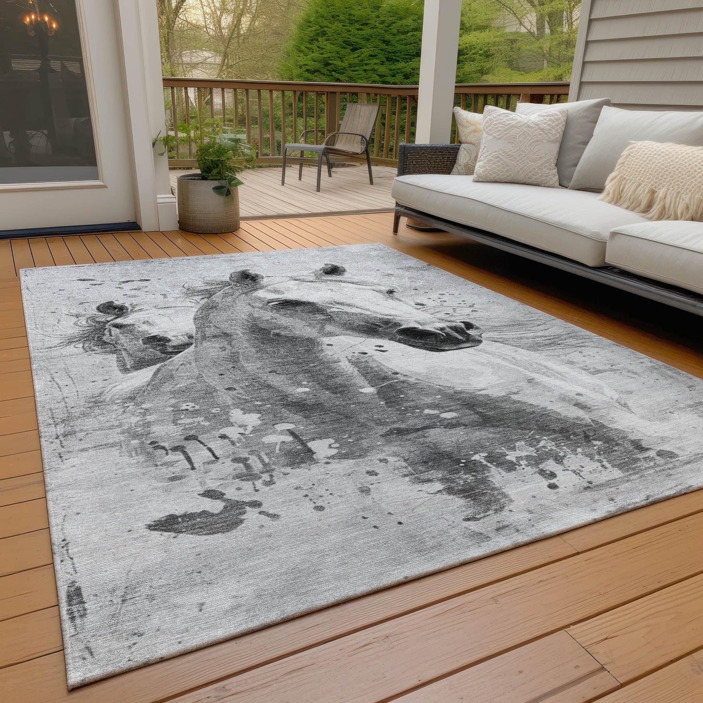 Galira Gray Washable Indoor-Outdoor Rug