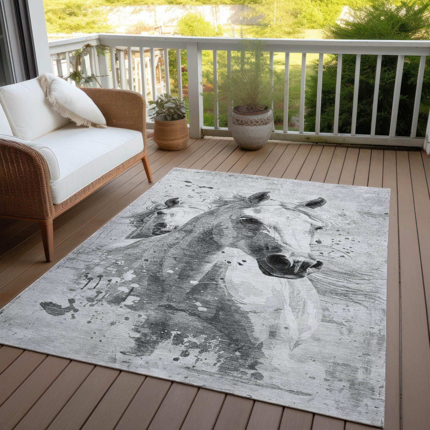 Galira Gray Washable Indoor-Outdoor Rug
