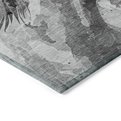 Galius Gray Washable Indoor-Outdoor Rug