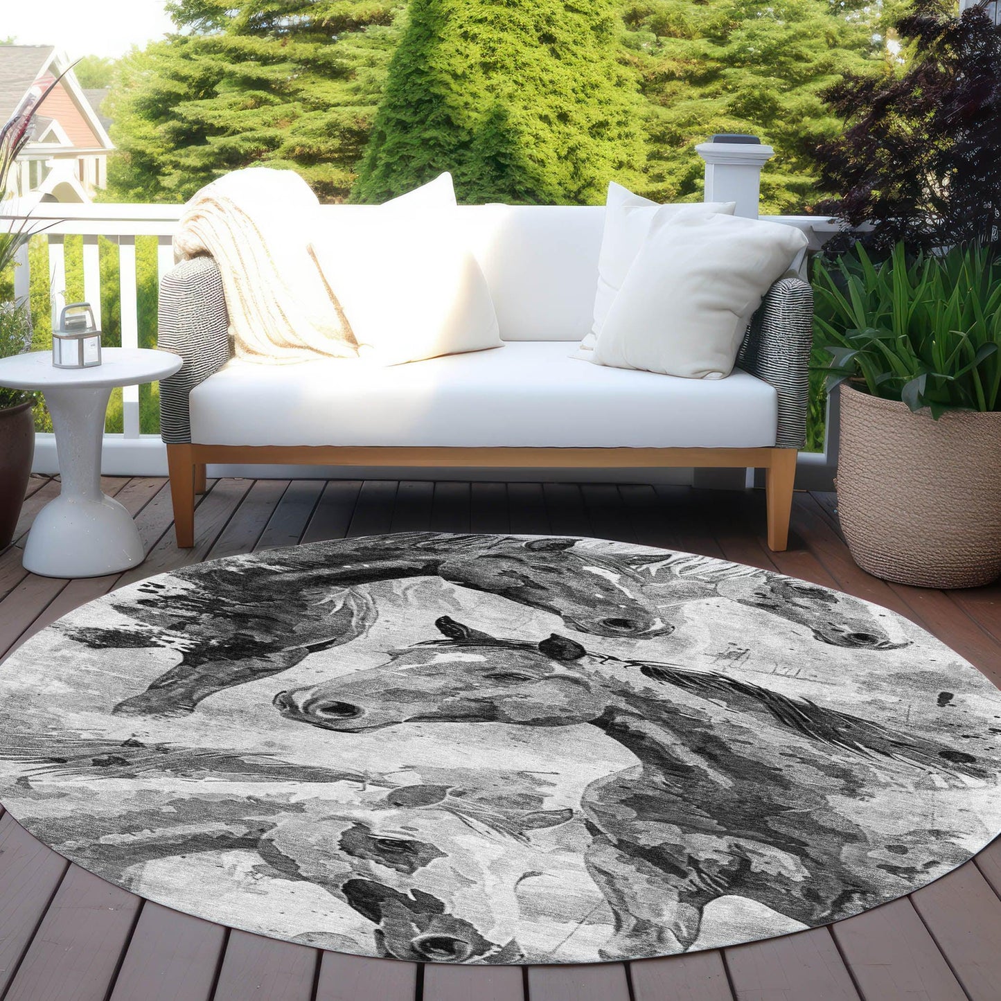 Galius Gray Washable Indoor-Outdoor Rug