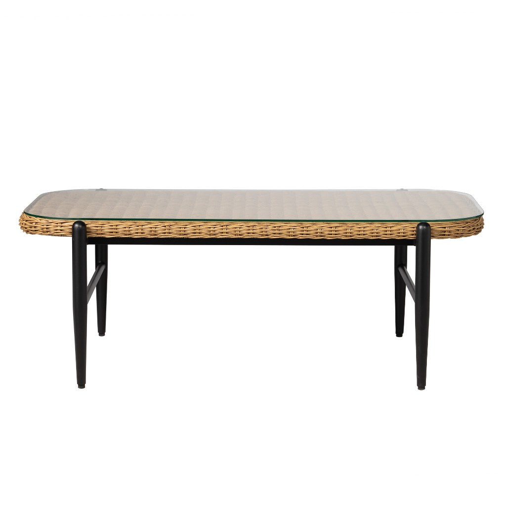 Galloway Rectangular Outdoor Cocktail Table-Outdoor Coffee Tables-Lloyd Flanders-LOOMLAN