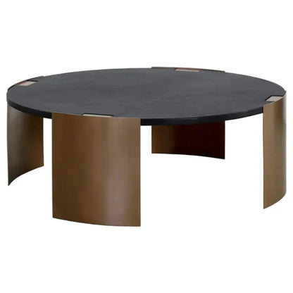 Gallus Concrete Outdoor Round Coffee Table-Outdoor Coffee Tables-SUNPAN-Carbon-LOOMLAN
