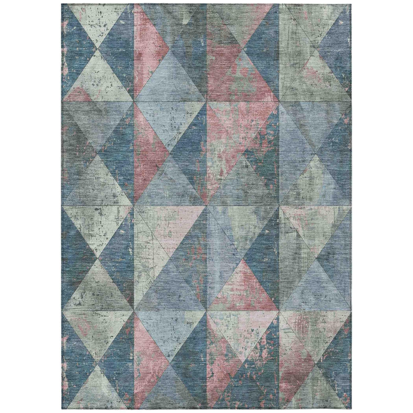Galon Blue Washable Indoor-Outdoor Rug