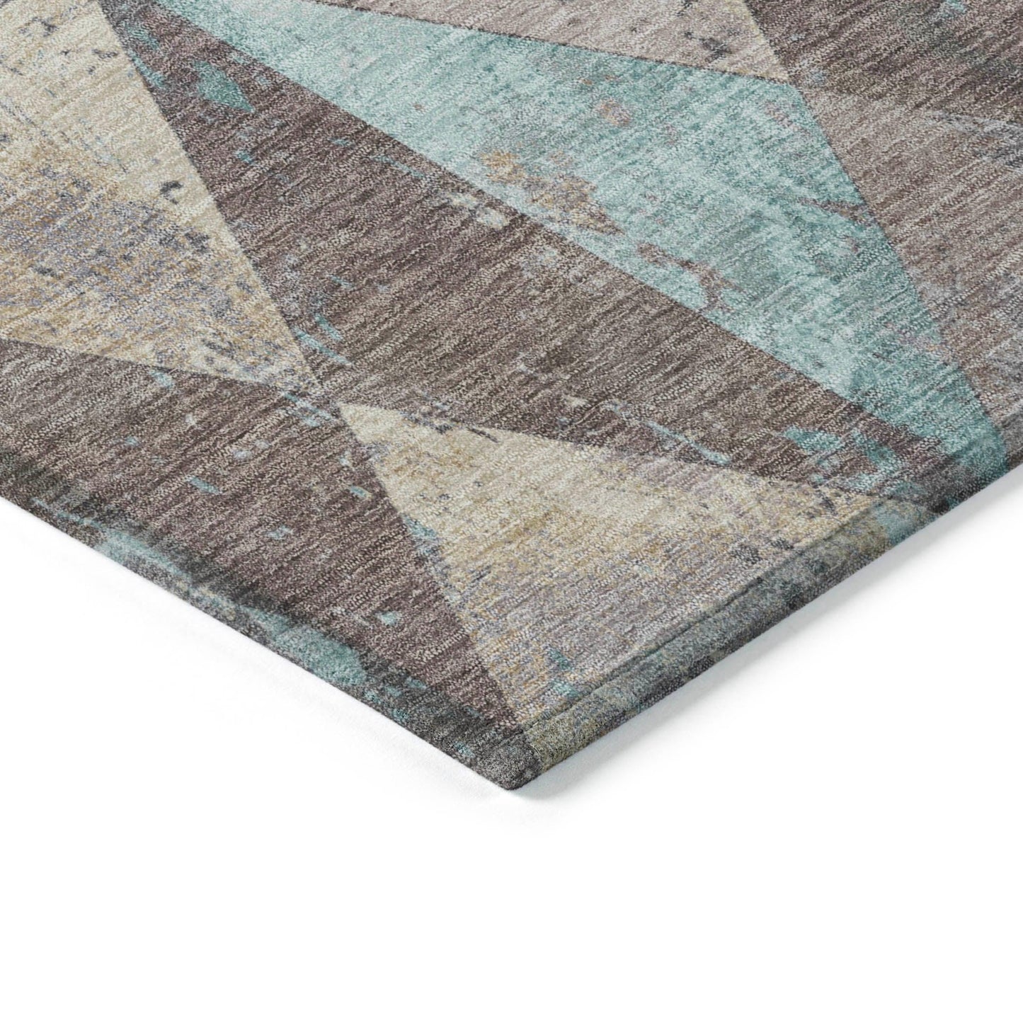Galon Brown Washable Indoor-Outdoor Rug