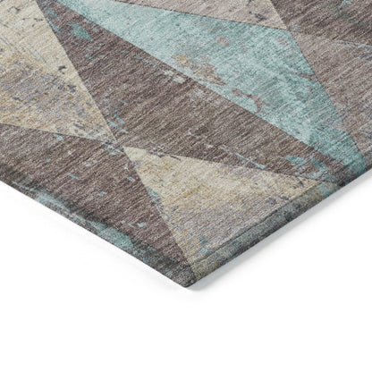 Galon Brown Washable Indoor-Outdoor Rug