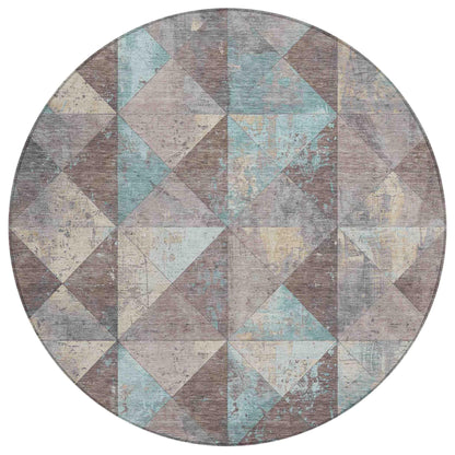Galon Brown Washable Indoor-Outdoor Rug