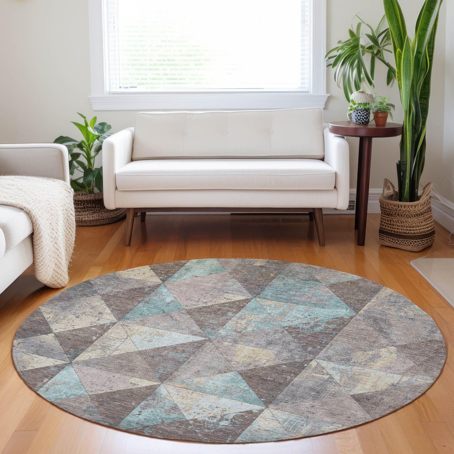 Galon Brown Washable Indoor-Outdoor Rug