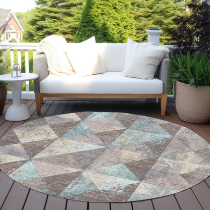 Galon Brown Washable Indoor-Outdoor Rug