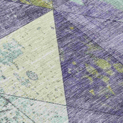 Galon Eggplant Washable Indoor-Outdoor Rug