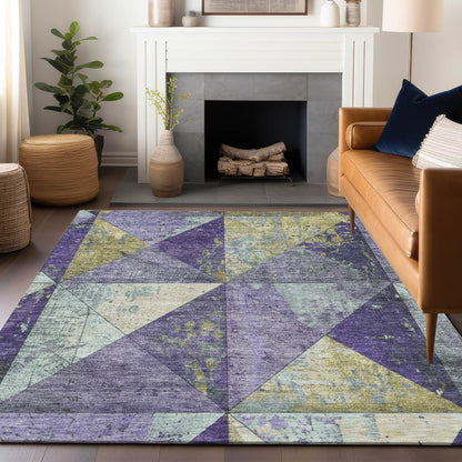 Galon Eggplant Washable Indoor-Outdoor Rug
