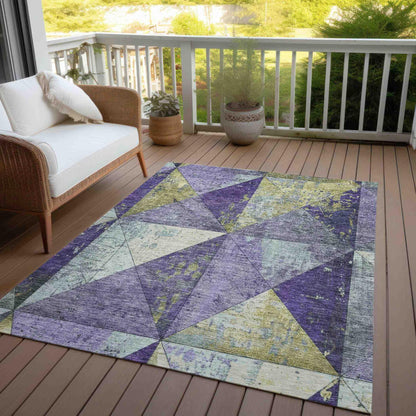Galon Eggplant Washable Indoor-Outdoor Rug