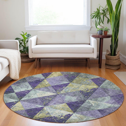 Galon Eggplant Washable Indoor-Outdoor Rug