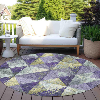 Galon Eggplant Washable Indoor-Outdoor Rug