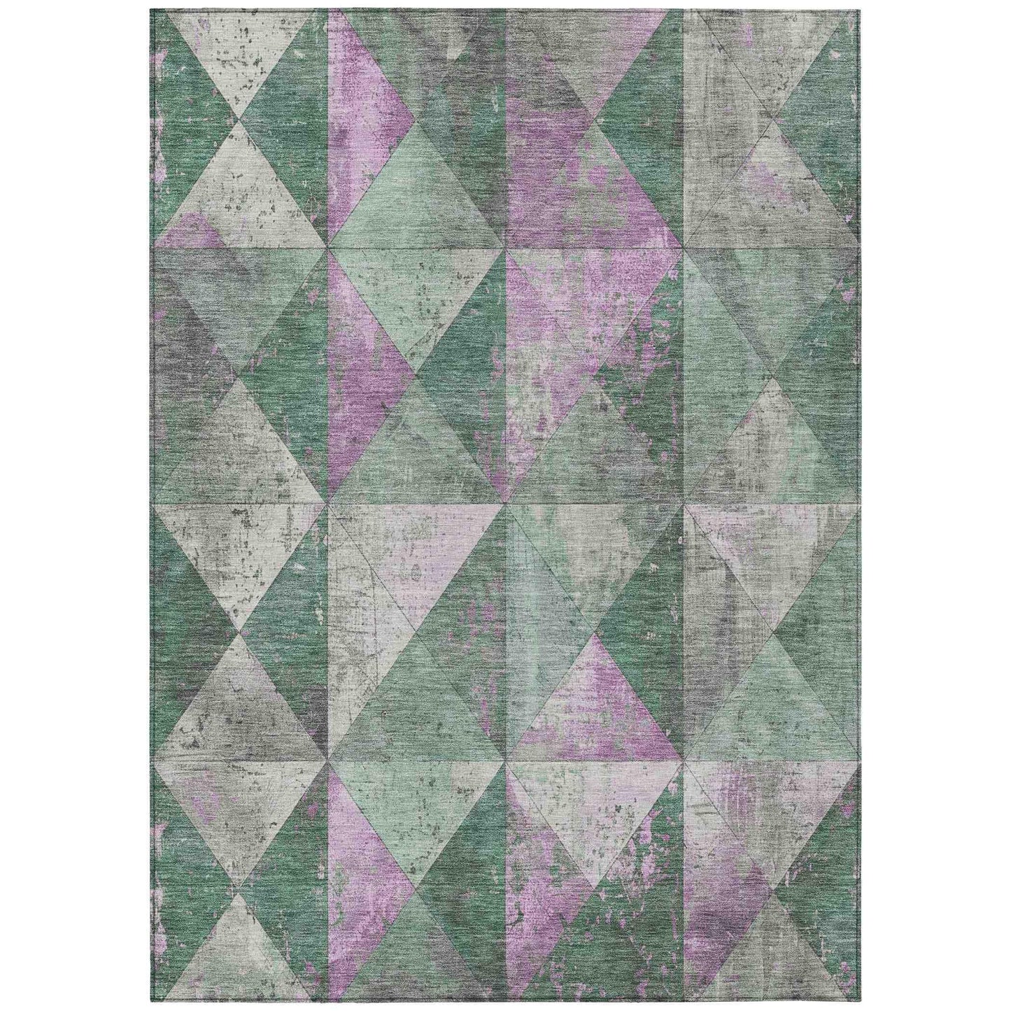 Galon Green Washable Indoor-Outdoor Rug
