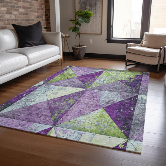 Galon Purple Washable Indoor-Outdoor Rug