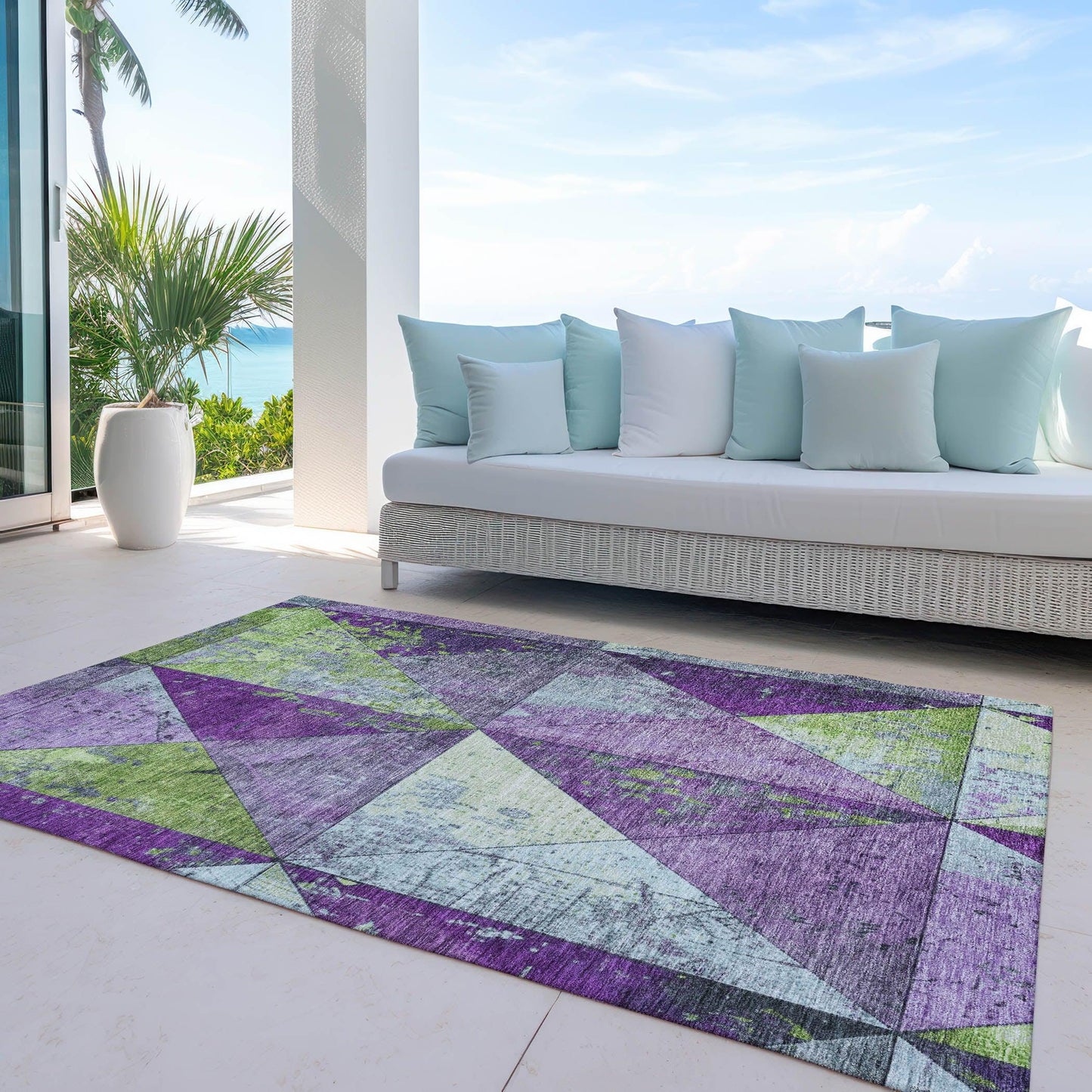 Galon Purple Washable Indoor-Outdoor Rug