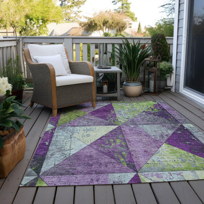 Galon Purple Washable Indoor-Outdoor Rug