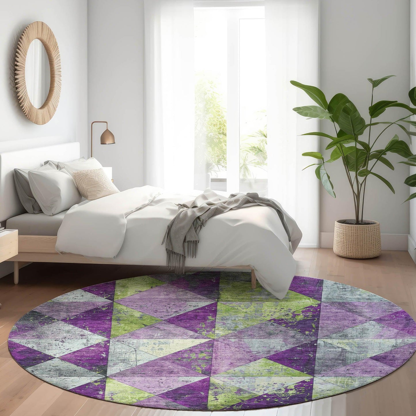 Galon Purple Washable Indoor-Outdoor Rug