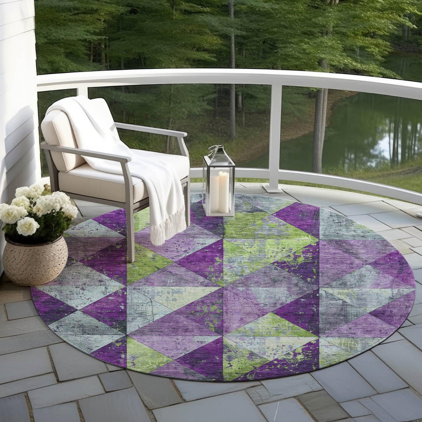 Galon Purple Washable Indoor-Outdoor Rug
