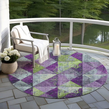 Galon Purple Washable Indoor-Outdoor Rug