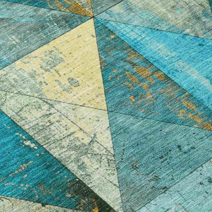 Galon Teal Washable Indoor-Outdoor Rug