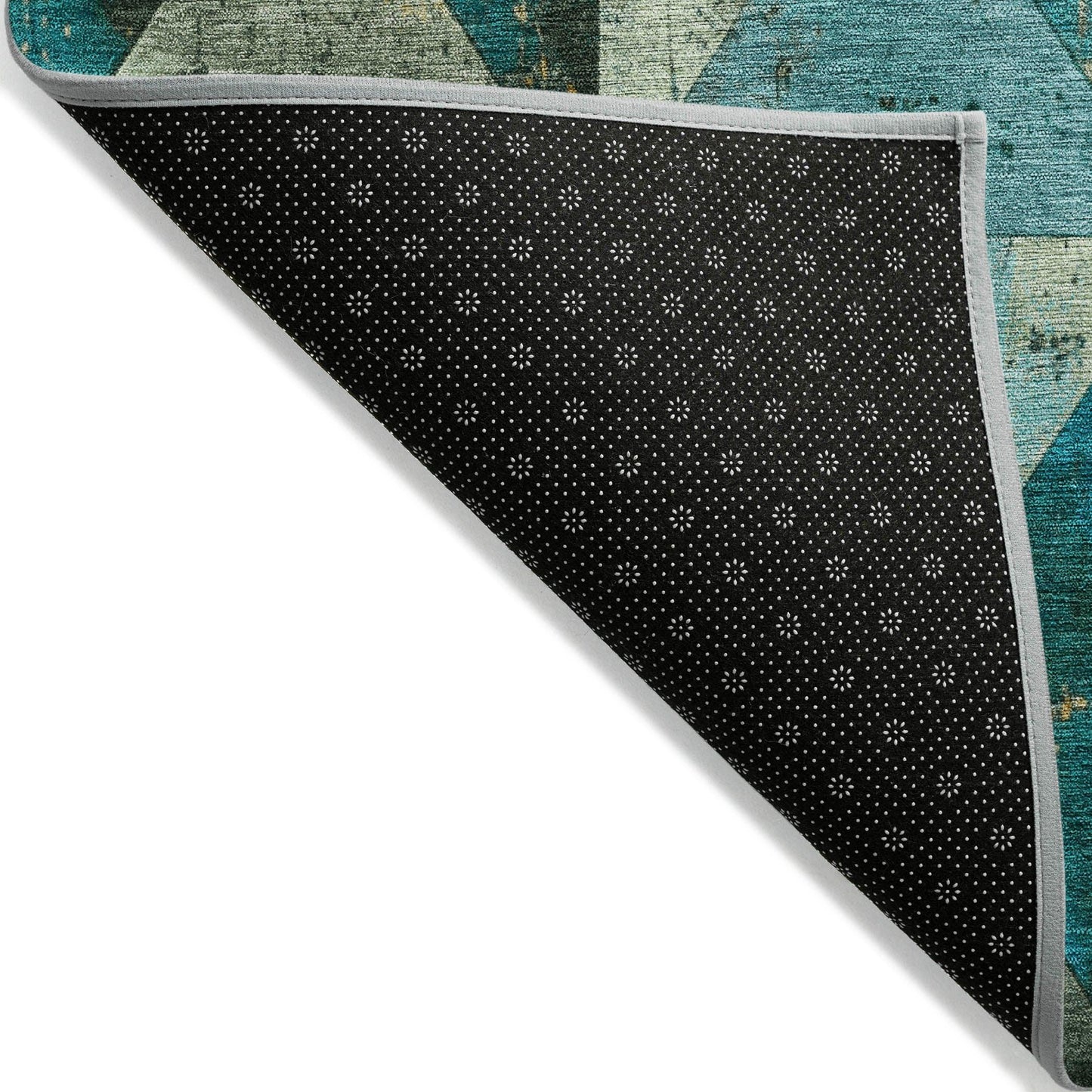 Galon Teal Washable Indoor-Outdoor Rug