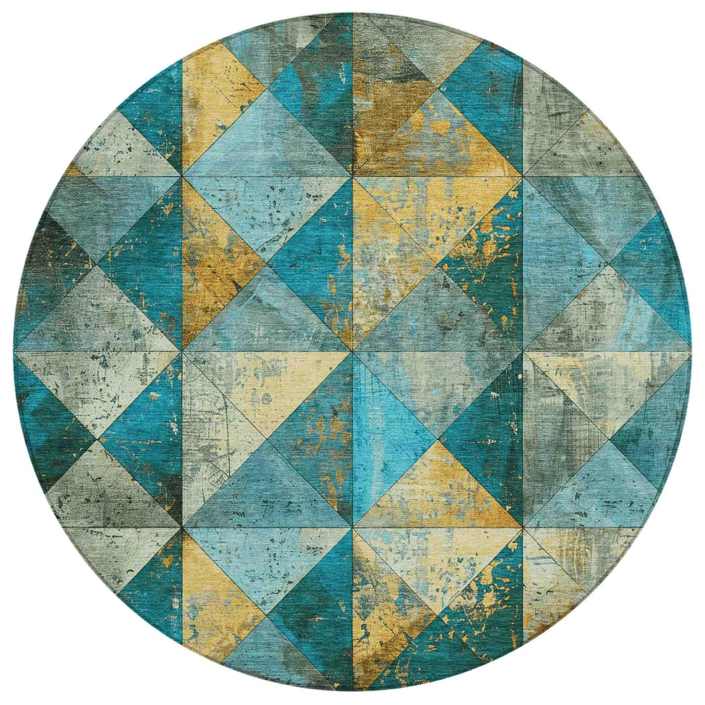 Galon Teal Washable Indoor-Outdoor Rug