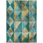 Galon Teal Washable Indoor-Outdoor Rug