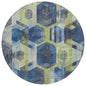 Galor Blue Washable Indoor-Outdoor Rug