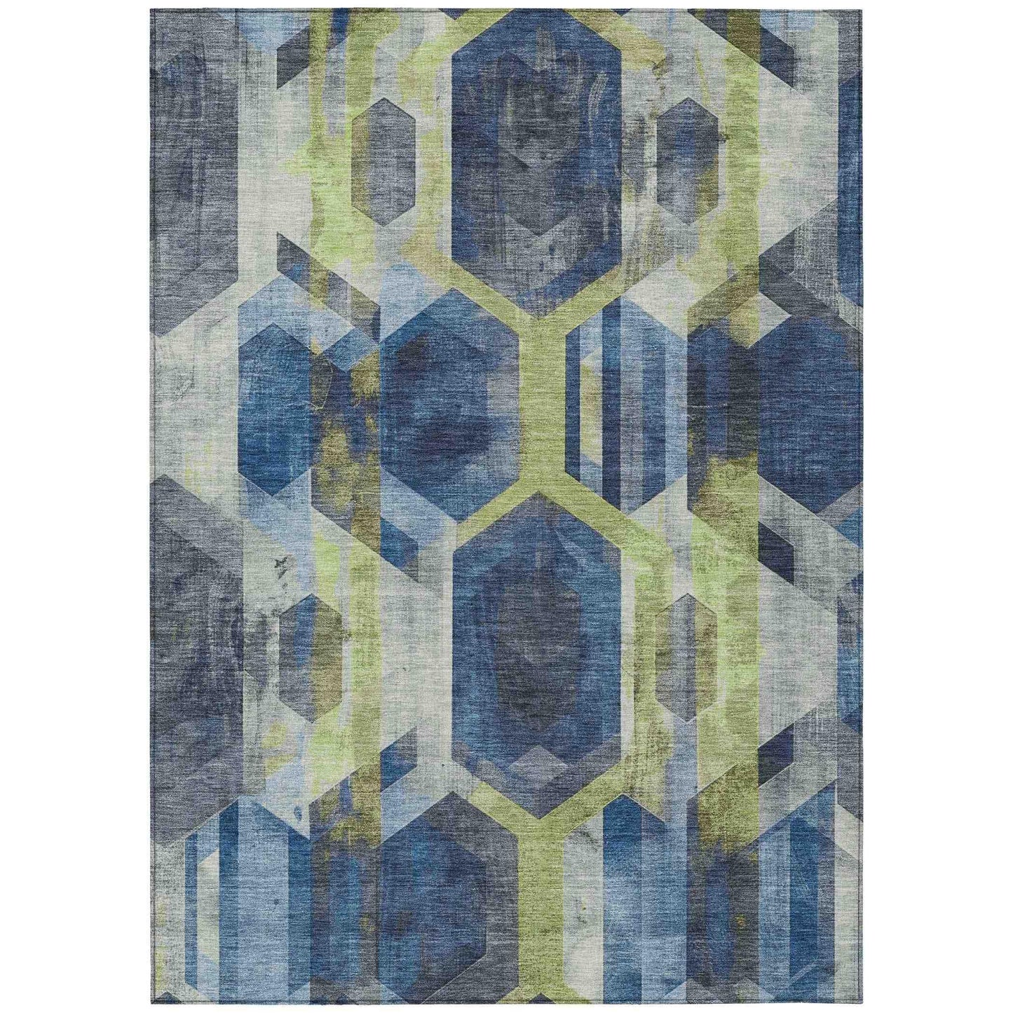 Galor Blue Washable Indoor-Outdoor Rug