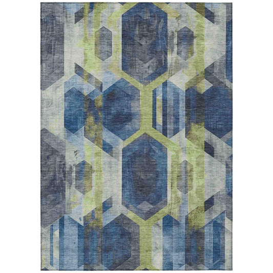 Galor Blue Washable Indoor-Outdoor Rug