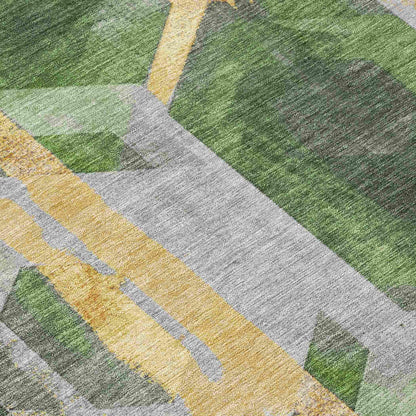 Galor Green Washable Indoor-Outdoor Rug