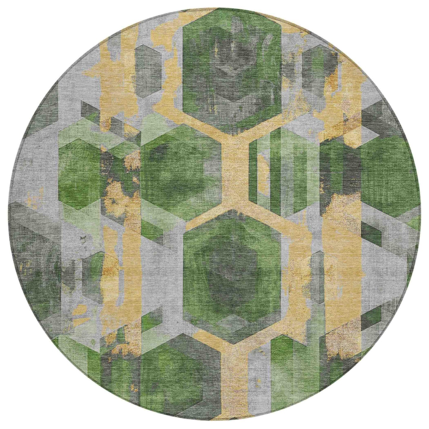 Galor Green Washable Indoor-Outdoor Rug