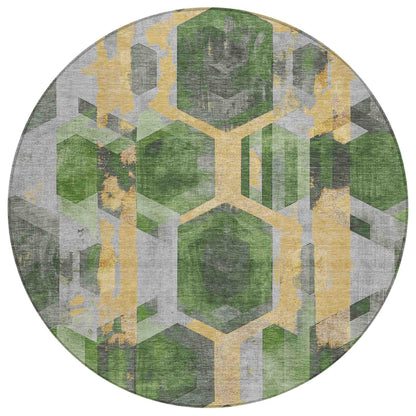Galor Green Washable Indoor-Outdoor Rug