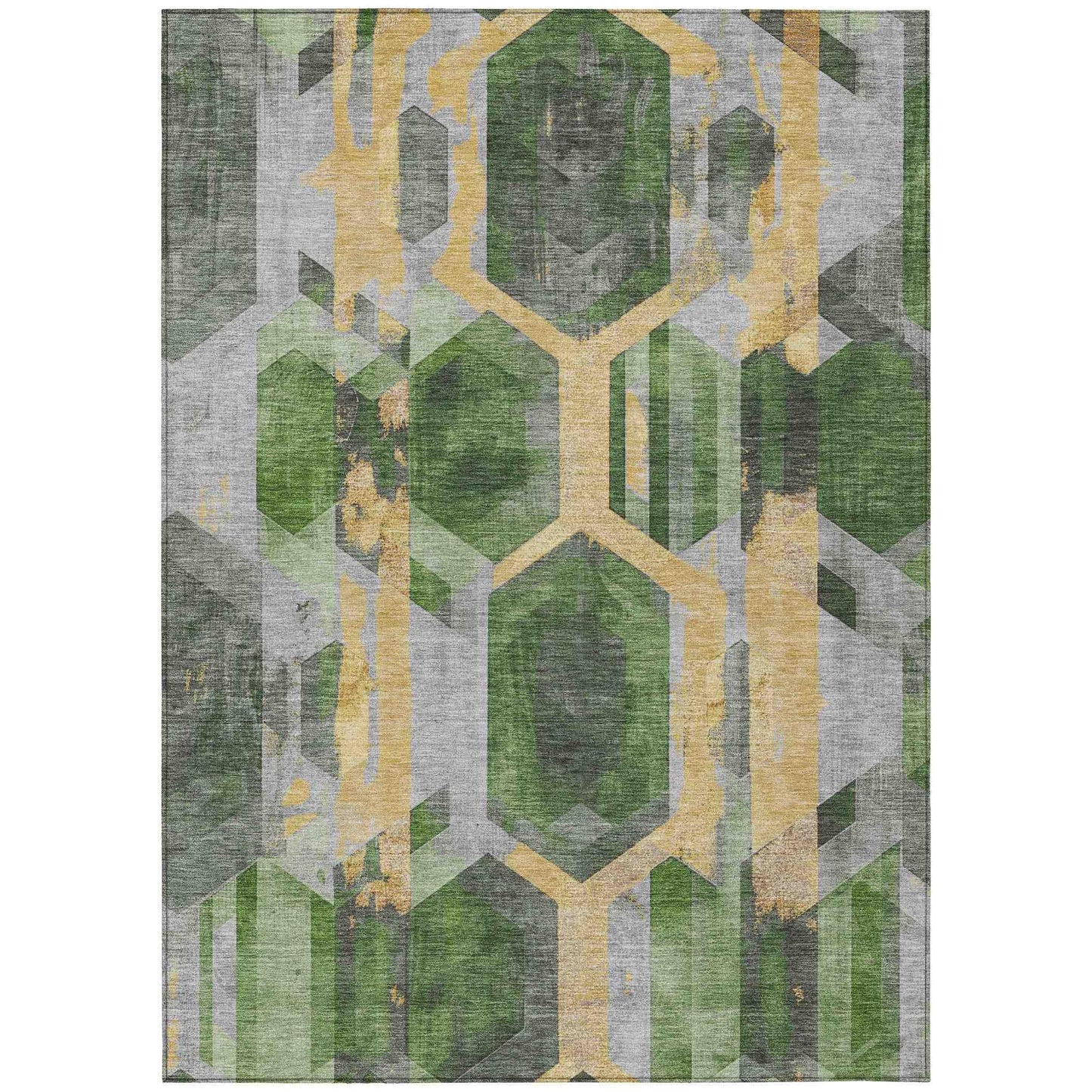 Galor Green Washable Indoor-Outdoor Rug